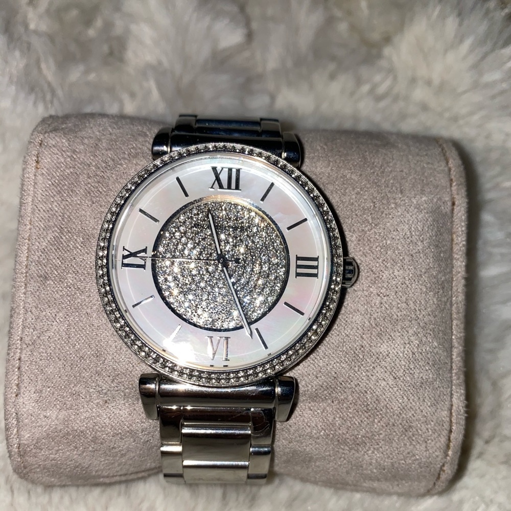 MK silver watch